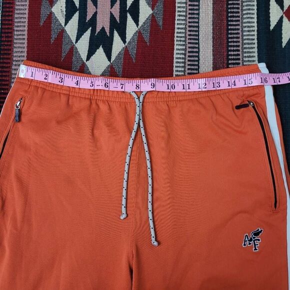 Vintage 90s Y2K Abercrombie and Fitch Orange Track Pants Sz S Straight Leg Zip - Picture 5 of 7